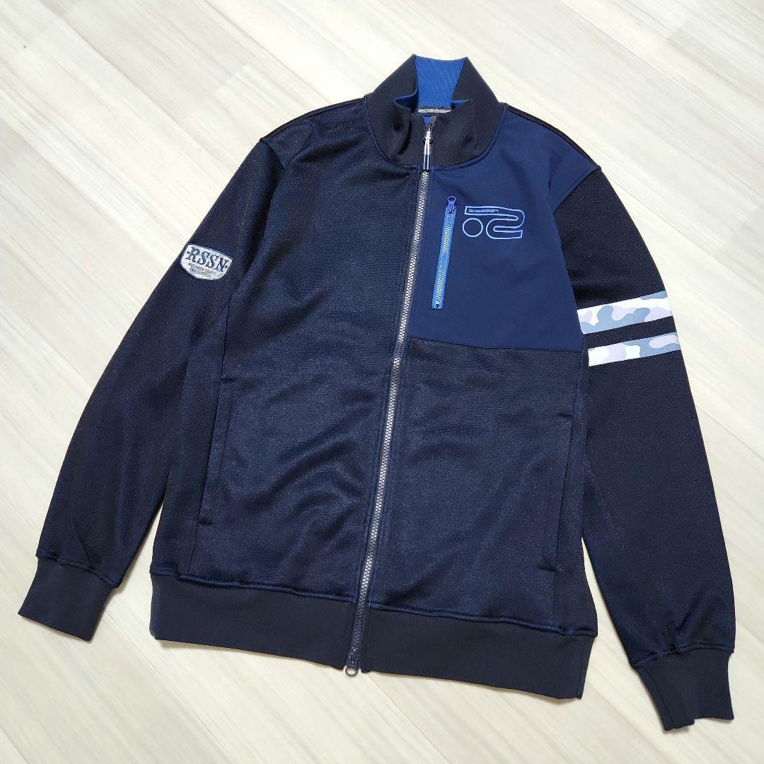 未使用美品☆Rosasen☆ゴルフクォーターゲージブルゾン春秋 L ネイビー