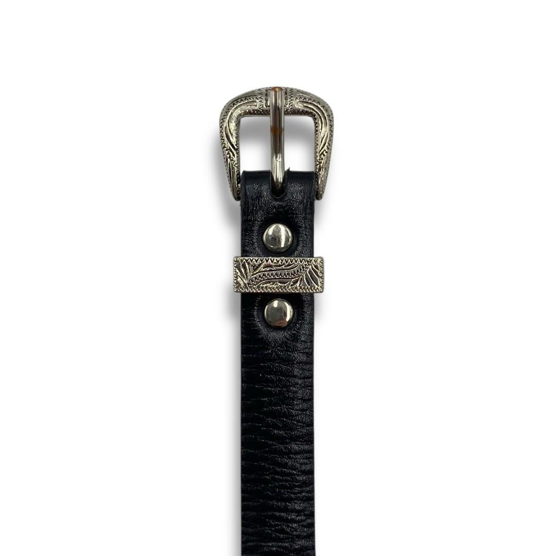 美品 TOGA トーガ メタル コンチョ ベルト レザー メンズ ブラック 希少