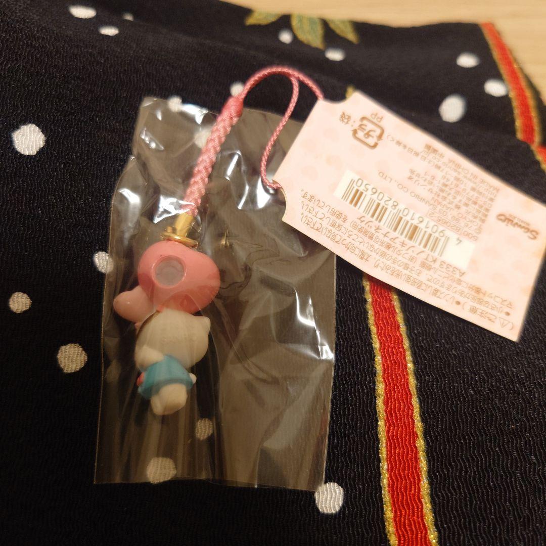 ハローキティ　ノゾキアナネツケ　エンジェル　天使　のぞきあなねつけ　ストラップ