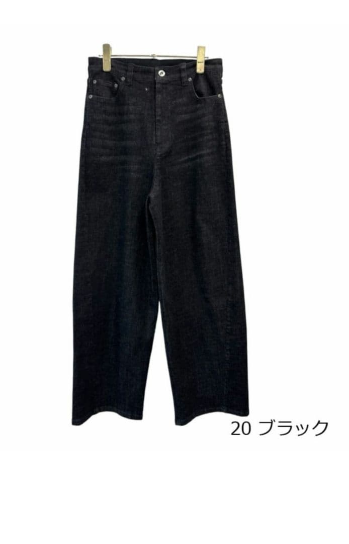 【新品タグ付き】ayane(アヤン)　バレルレッグデニム　34サイズ／ブラック