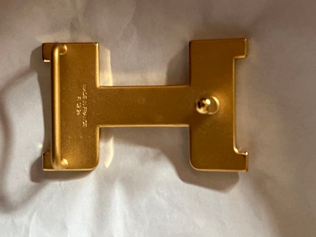 HERMES エルメス　レザーベルト ミニH ブラウン　ゴールドバックル