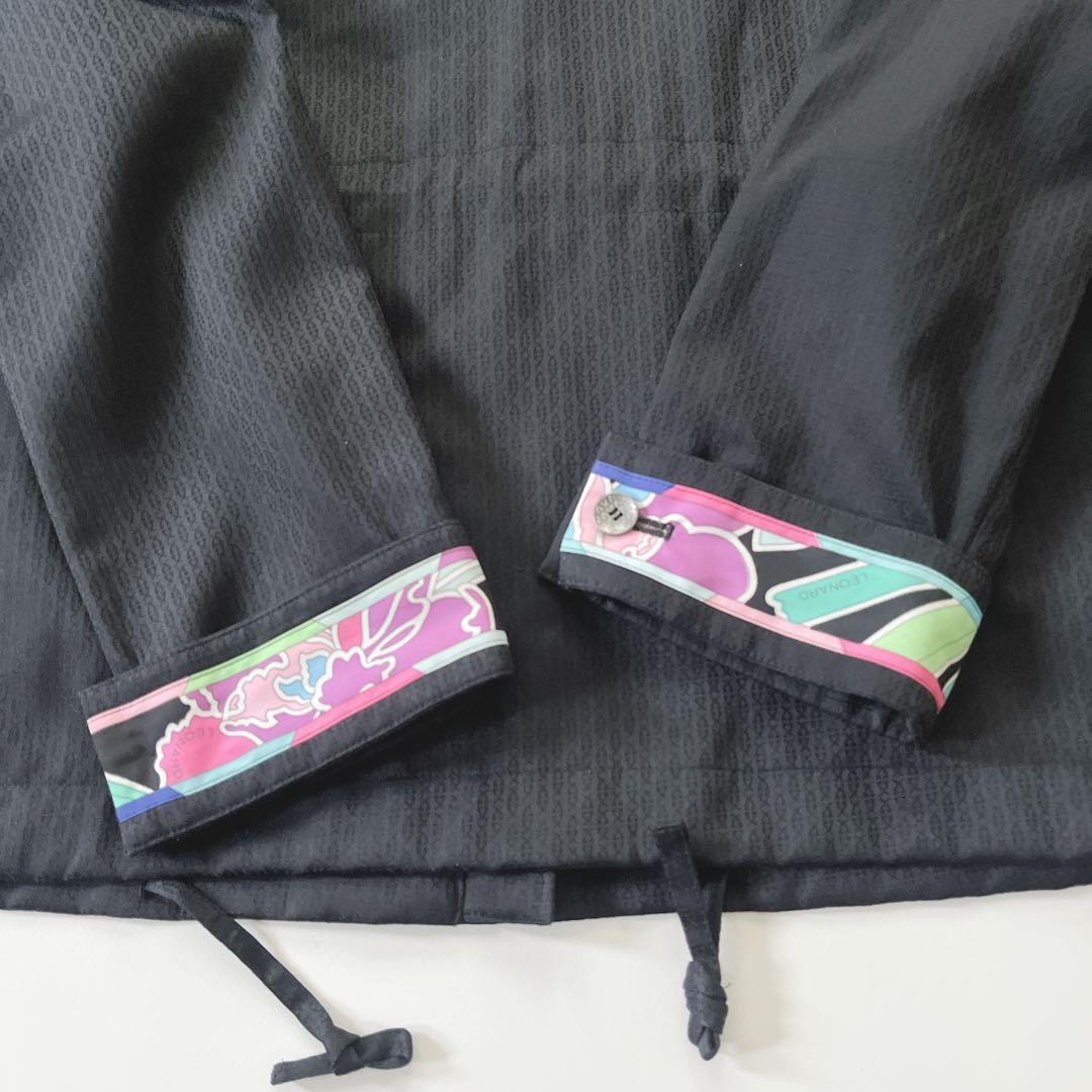 ◇358 美品 レオナール【40】モッズコート アウター ブラック