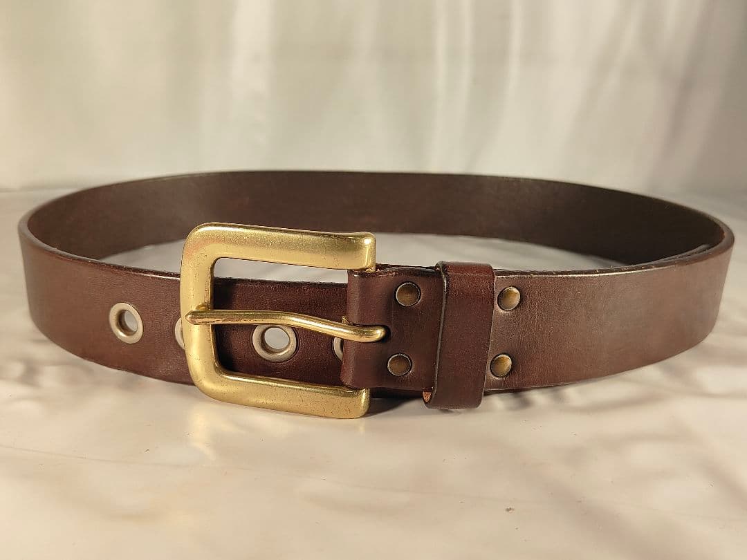 【美品】J&M DAVIDSON イタリア製 高級ドレスベルト 厚本革/正規品