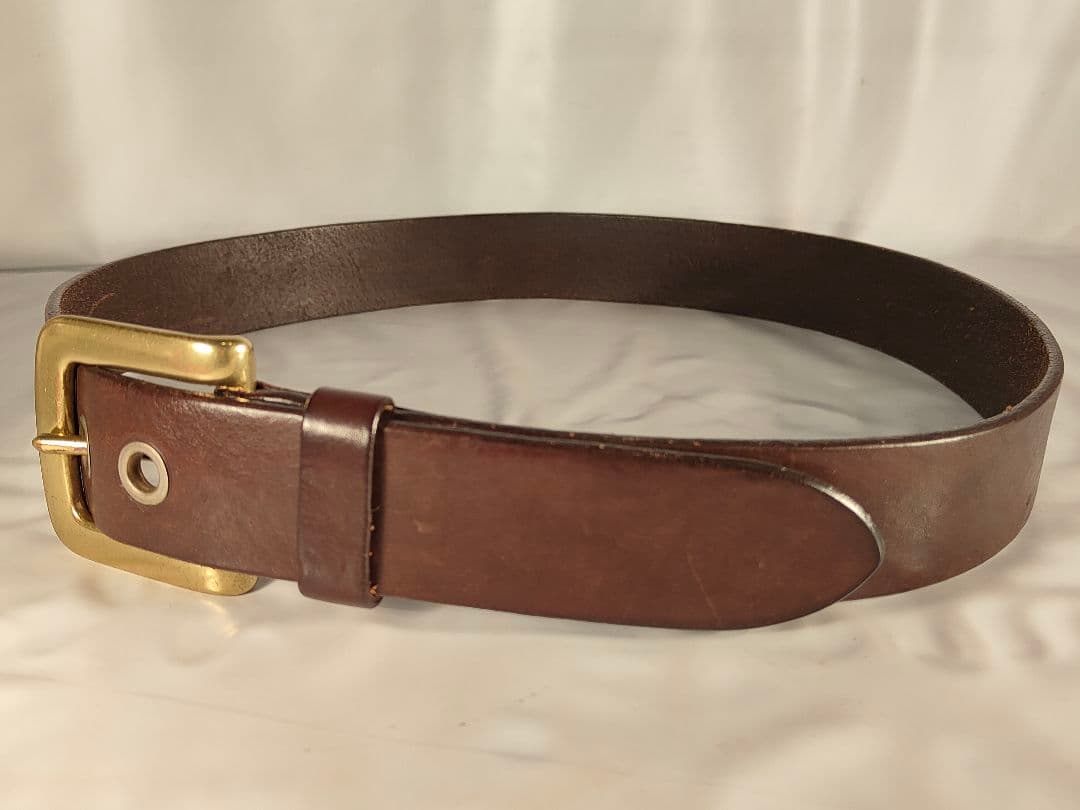 【美品】J&M DAVIDSON イタリア製 高級ドレスベルト 厚本革/正規品