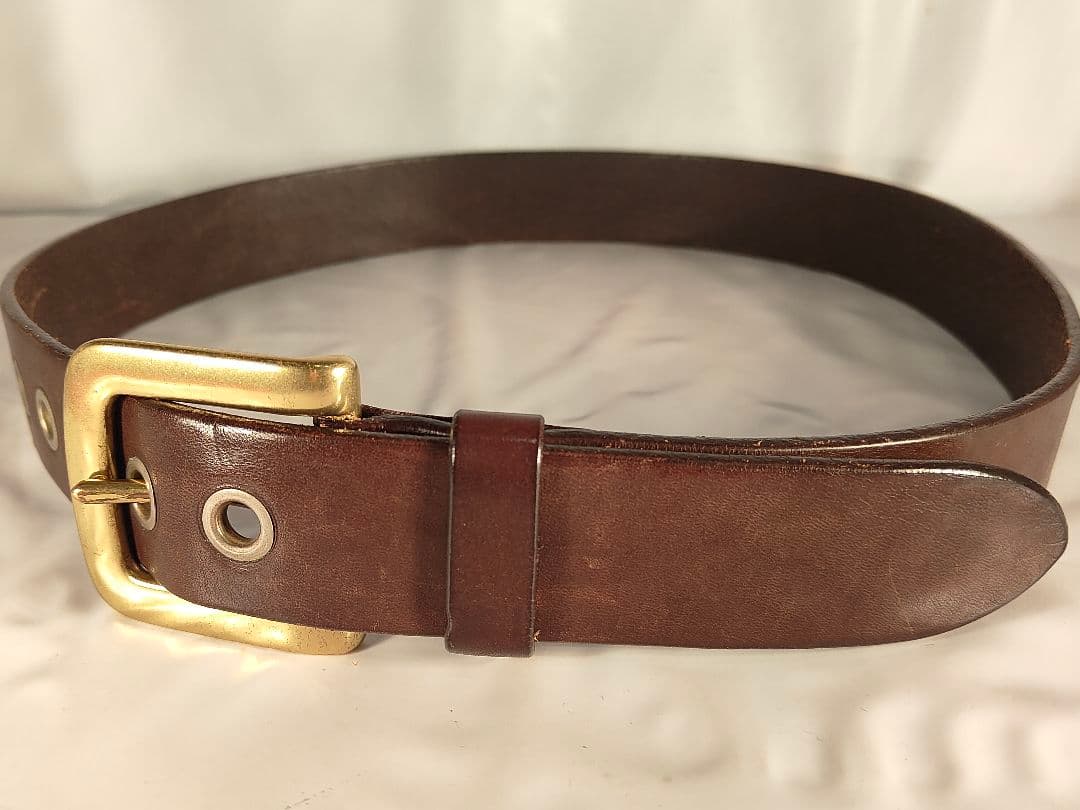 【美品】J&M DAVIDSON イタリア製 高級ドレスベルト 厚本革/正規品