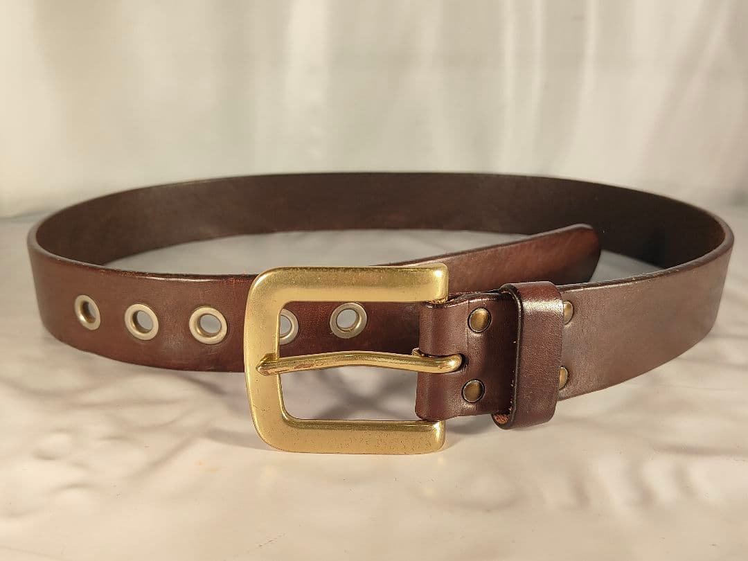 【美品】J&M DAVIDSON イタリア製 高級ドレスベルト 厚本革/正規品