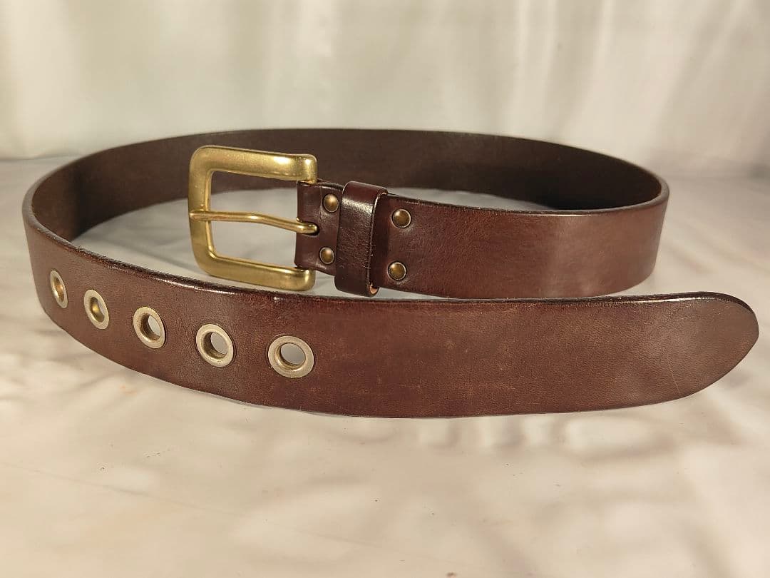 【美品】J&M DAVIDSON イタリア製 高級ドレスベルト 厚本革/正規品