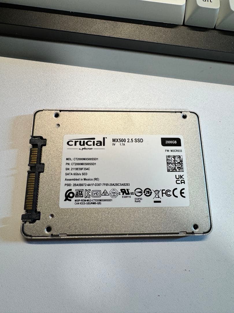 e*d様 Crucial MX500 2TB 2.5インチ SSD 使用時間少