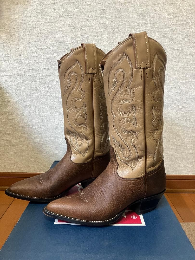 トニーラマ　ウエスタンブーツ　ブラウン/ベージュ レザー　６C　23cm