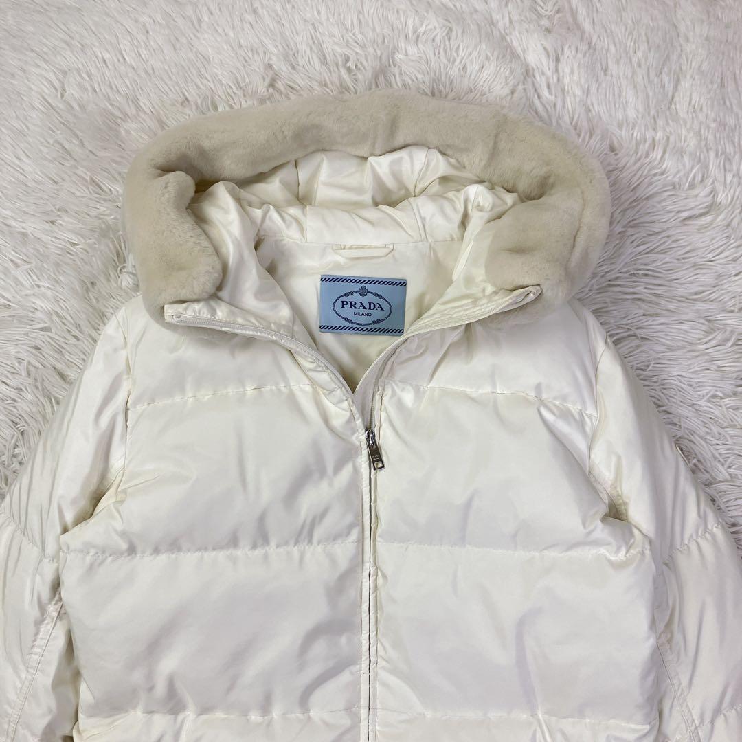 【最近モデル】PRADAプラダ2022年モデル　ムートンファーダウンコート　44
