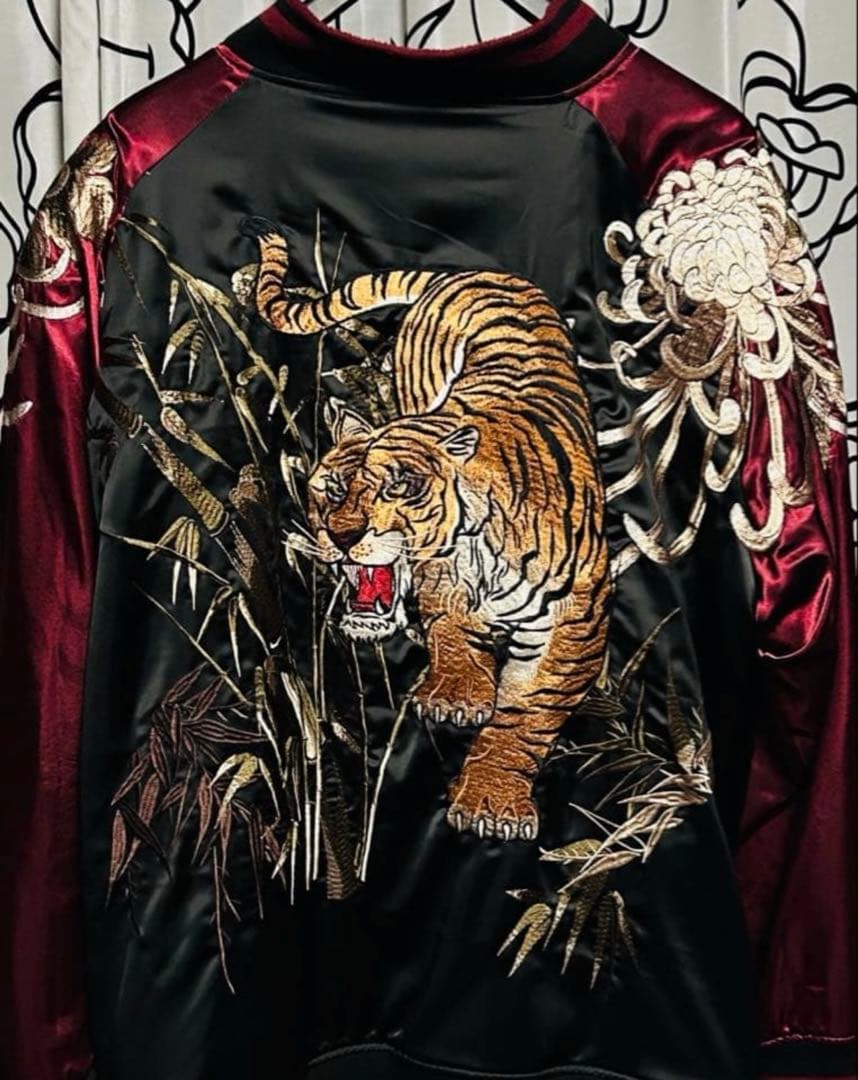 絡繰魂 粋 スカジャン 大きいサイズ 信長の虎 5L