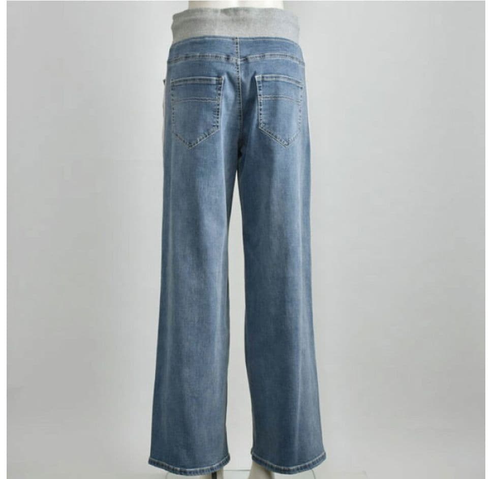 ワイドレッグデニムパンツ ライトブルー