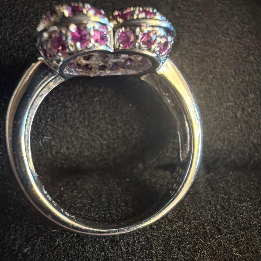 ハート型　ホワイトゴールド　指輪　超美品