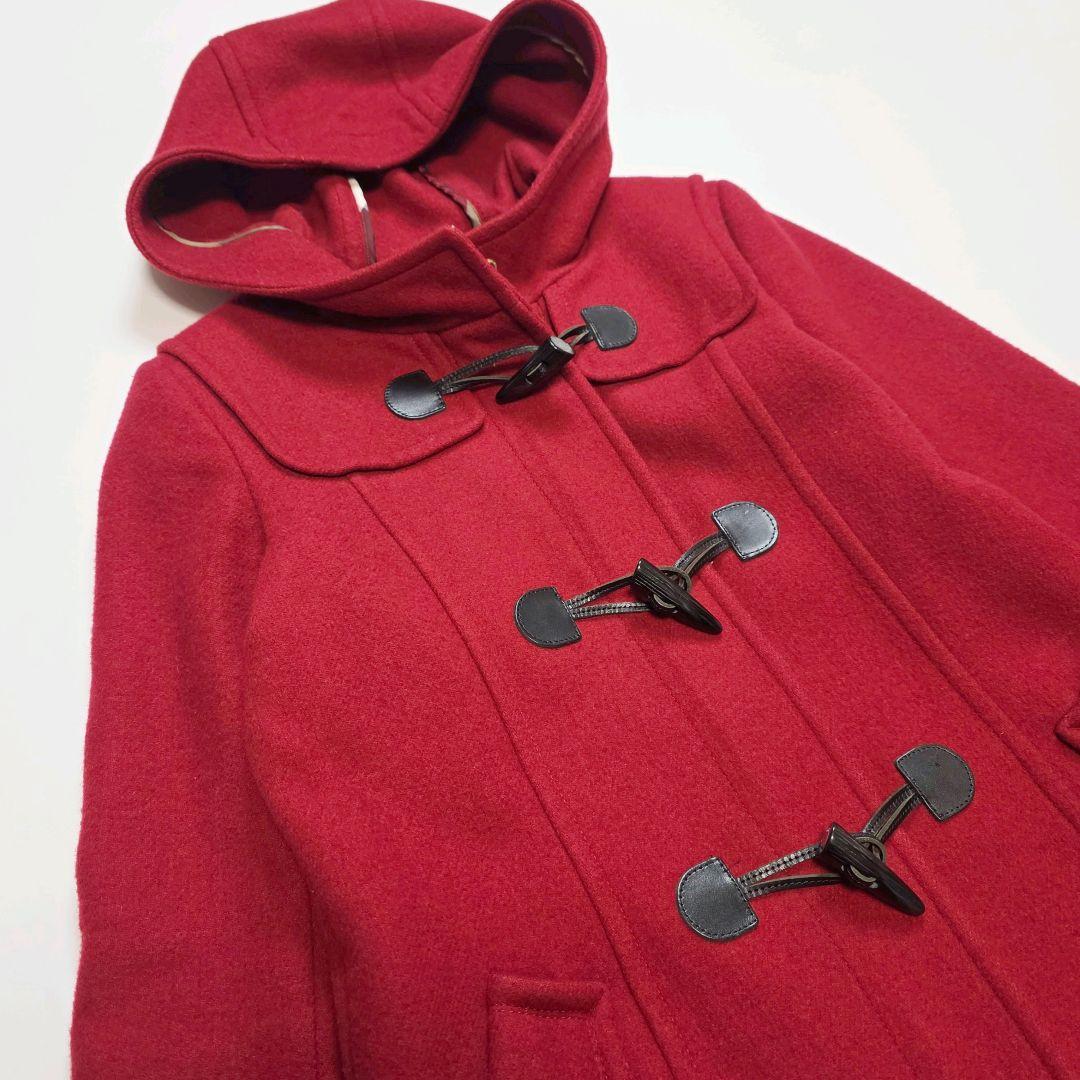 バーバリーブルーレーベル ダッフルコート ノバチェック 40 赤