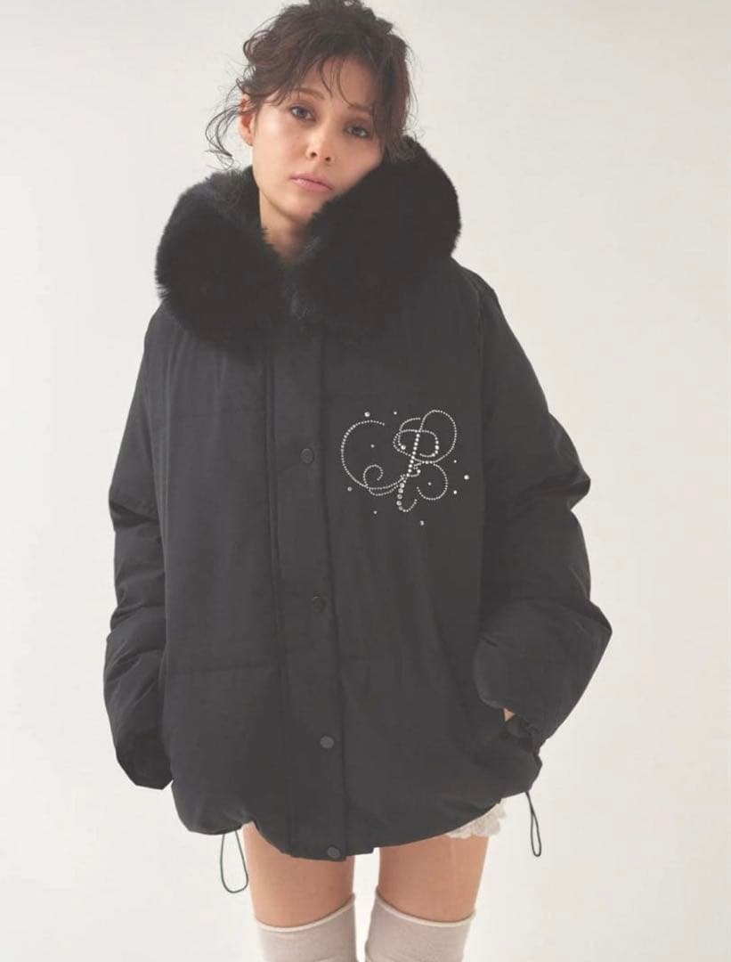 PELLICULE ペリキュール motif puffer coat Black