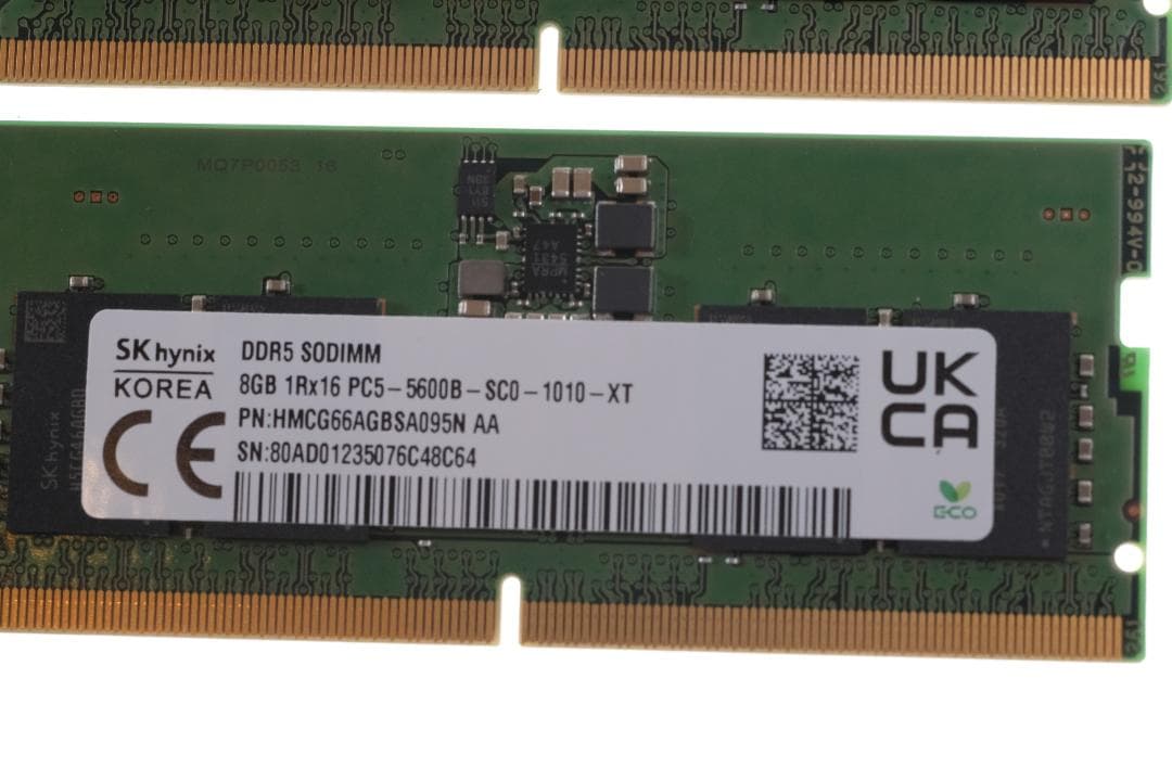 SK hynix純正 DDR5-5600B 16GB (8GB×2枚) 新品外し