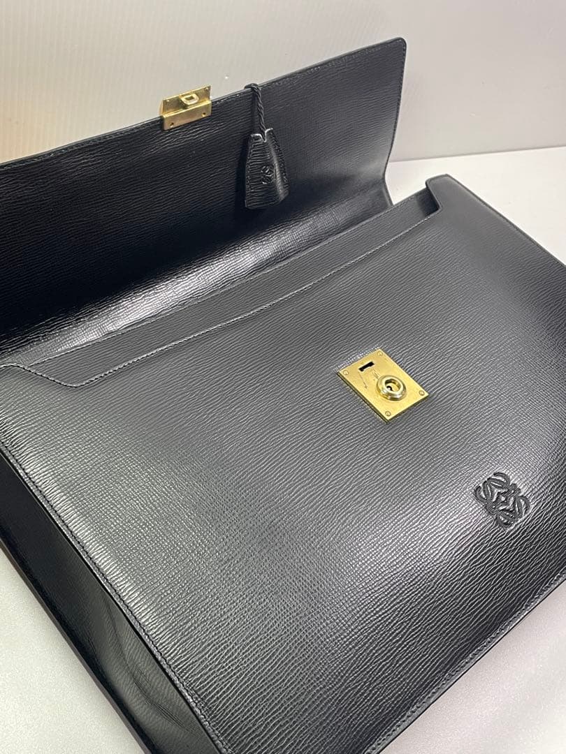 極上美品■ LOEWE ロエベ アナグラム ブリーフケース ビジネスバッグ 黒
