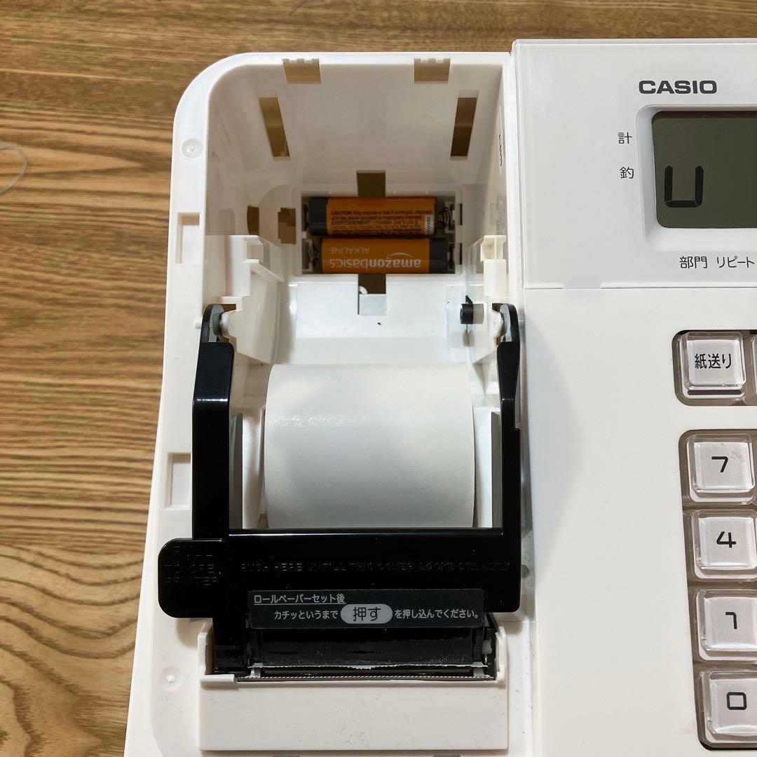 美品 CASIO 電子レジスターSR-G3-WE ロール紙付属 業務用店舗用品