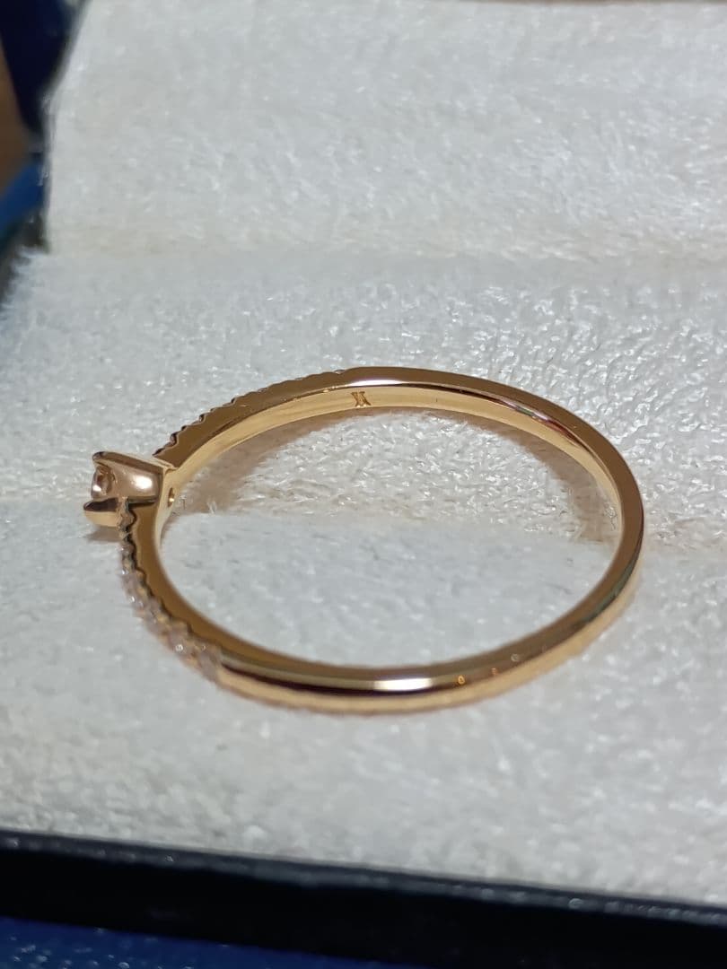 ヴァンドーム青山 K18YG ダイヤモンド 一粒ダイヤ ハーフエタニティ リング