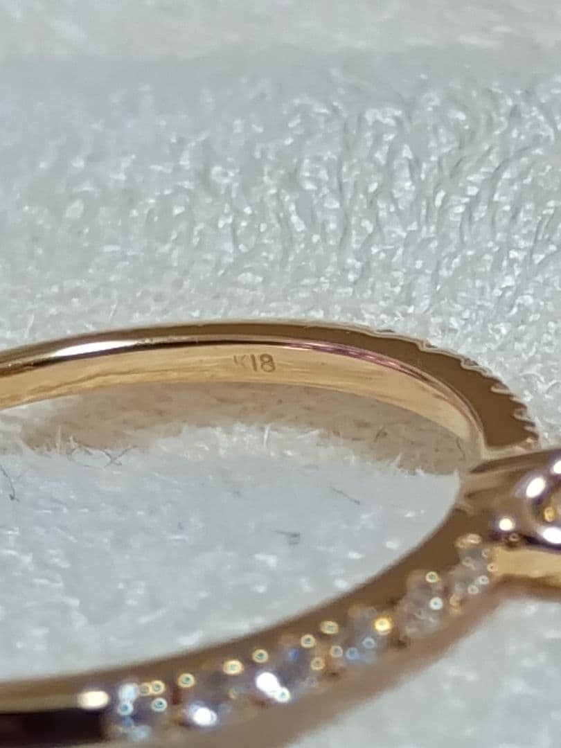 ヴァンドーム青山 K18YG ダイヤモンド 一粒ダイヤ ハーフエタニティ リング