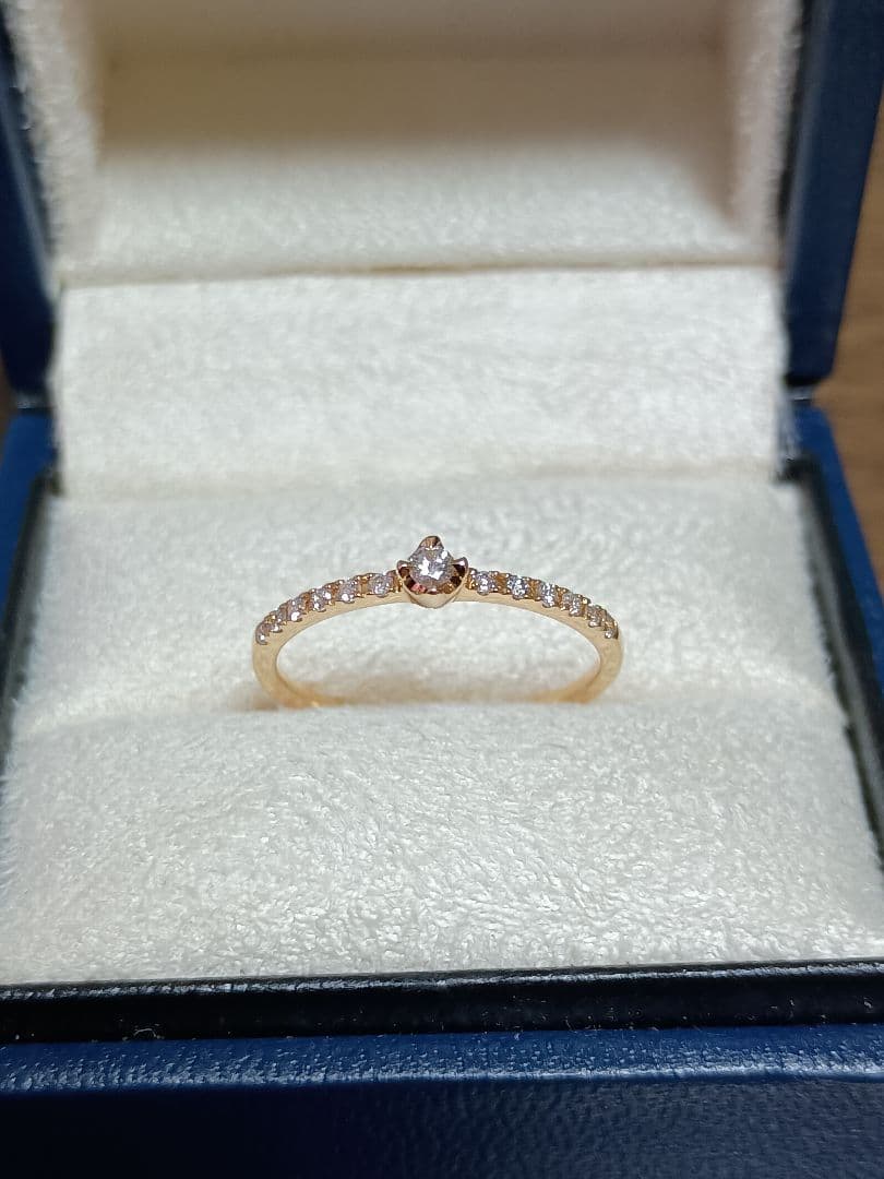 ヴァンドーム青山 K18YG ダイヤモンド 一粒ダイヤ ハーフエタニティ リング