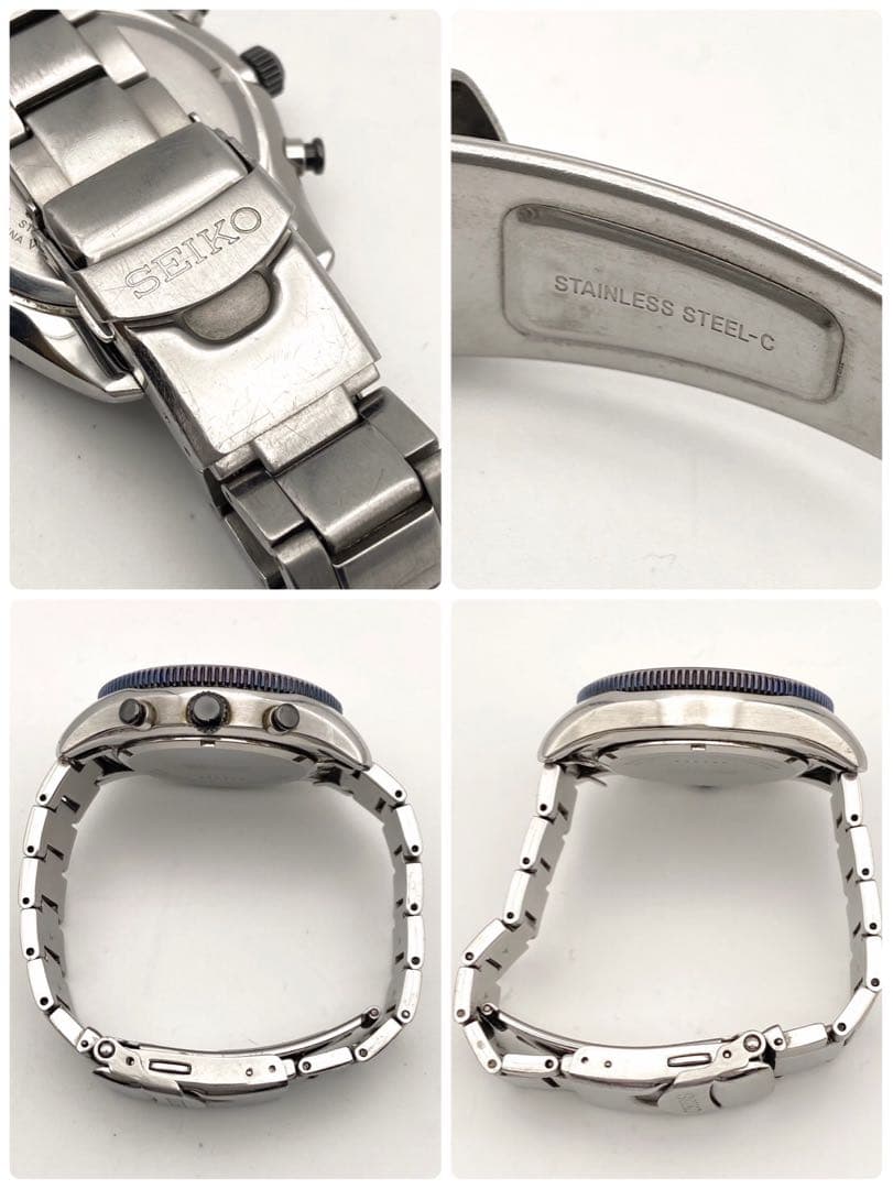 【稼動品】SEIKO クロノグラフ ソーラー 腕時計 V174-0AD0