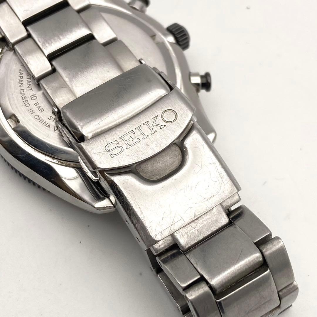 【稼動品】SEIKO クロノグラフ ソーラー 腕時計 V174-0AD0