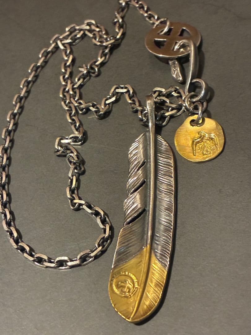 ゴローズ　現行 先金特大フェザー左向き全金太陽大イーグルフック細角チェーンセット