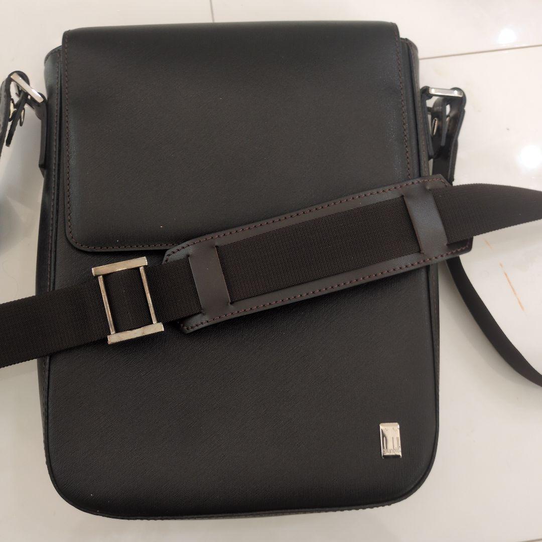 ダンヒル Cowhide（カウハイド） レザー ショルダーバッグ ブラック