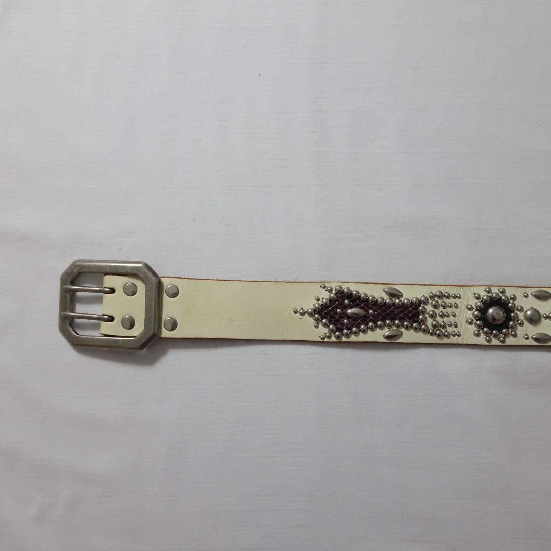 00s PPFM Python Leather Studded Belt 二連