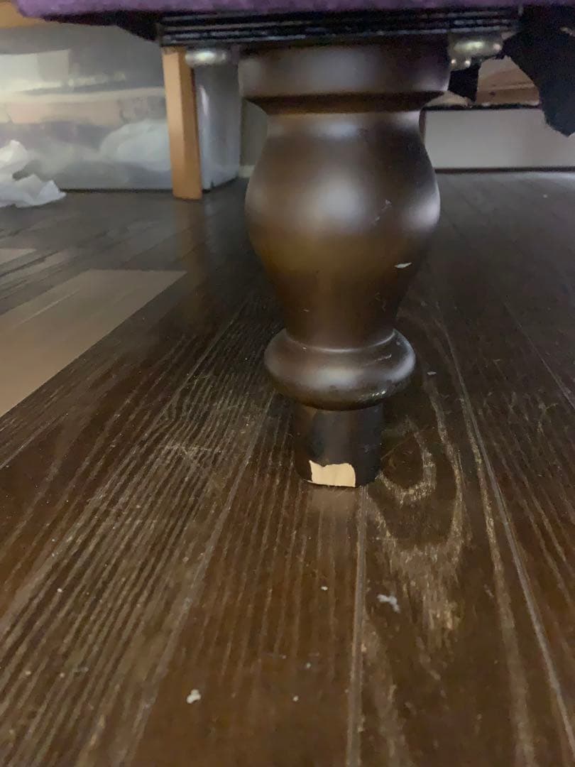 【2人掛け紫色】ファブリックカウチソファ