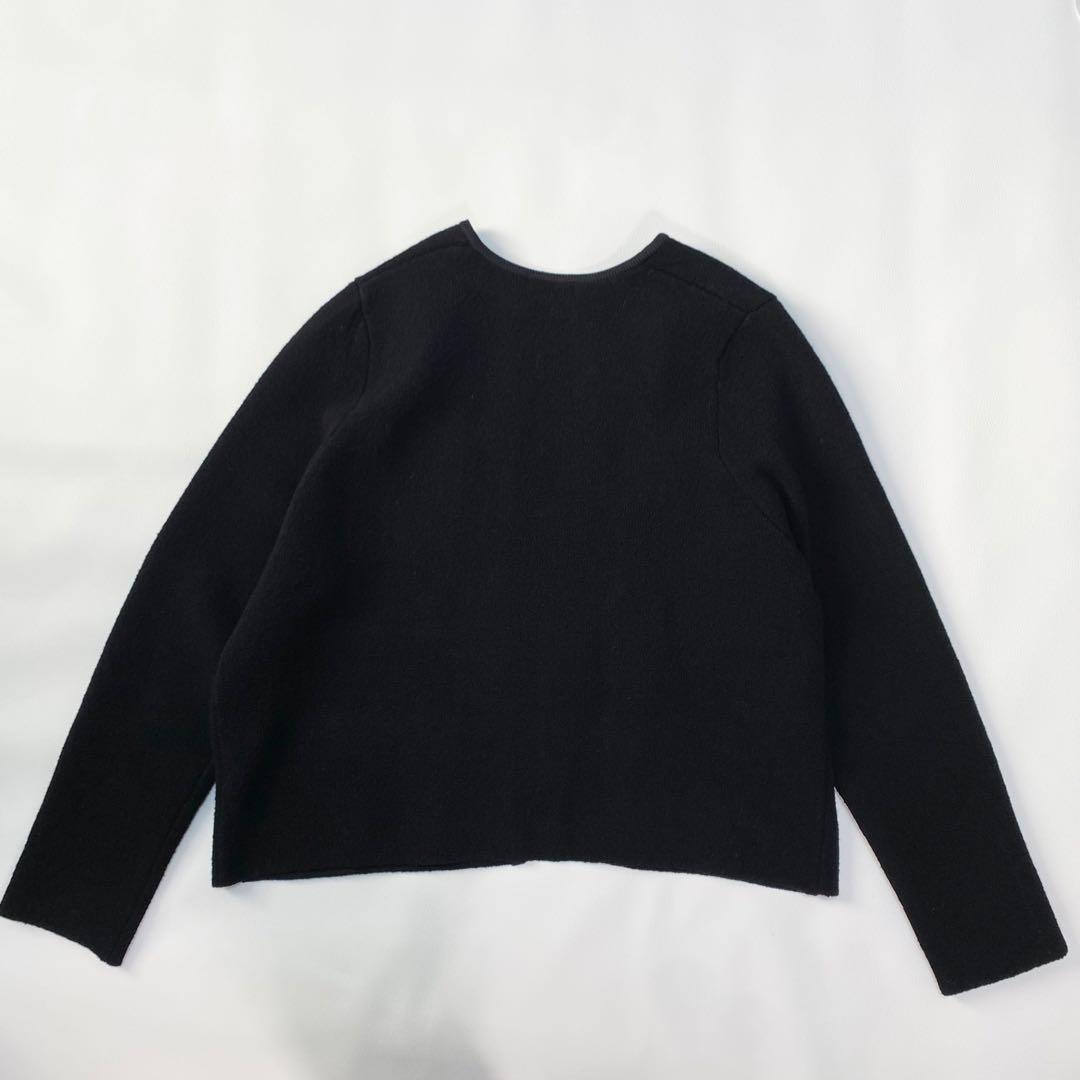 Ballsey ウールナイロンブークレー　フロントオープンカーディガン　S