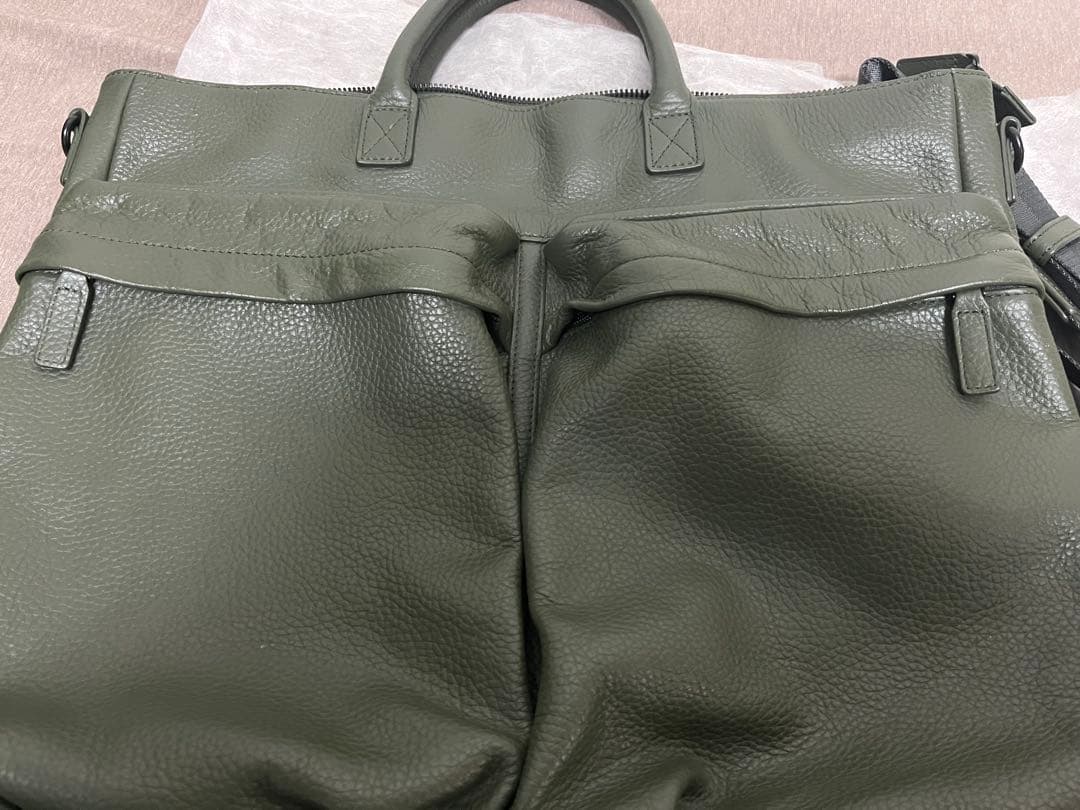 激レア◎ゾンネ sonne×雑誌begin 別注レザーヘルメットバッグ カーキ