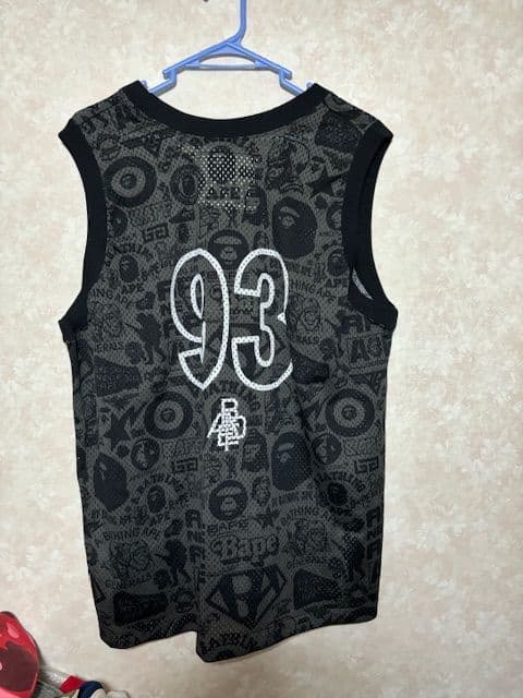 A BATHING APE バスケットボール タンクトップ BAPEロゴ黒