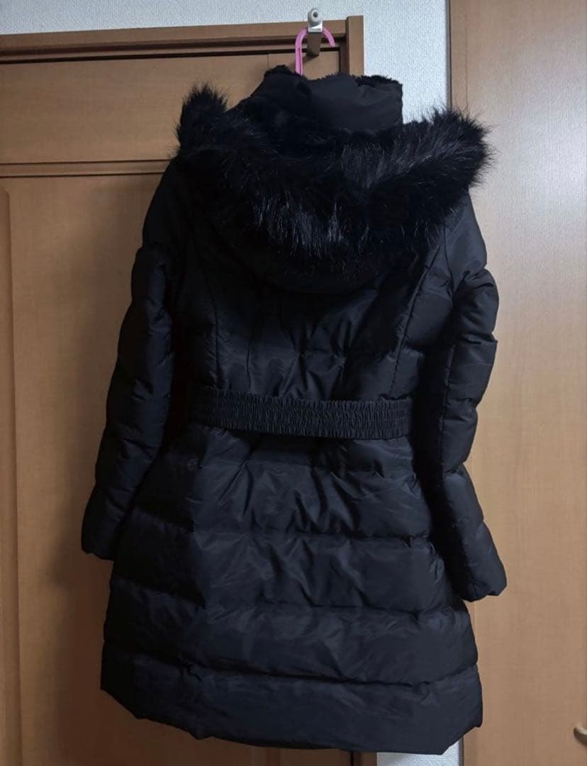 ZARA フード、ベルト付き　ダウンジャケット　ブラック　 S