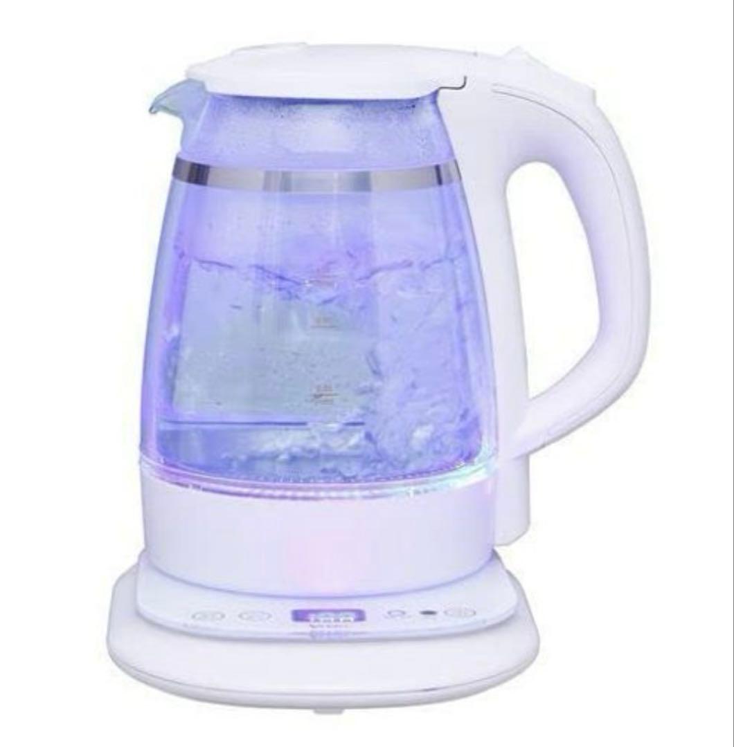 エムケー精工　光るガラス電気ケトル　1.0L 9段階温度調節
