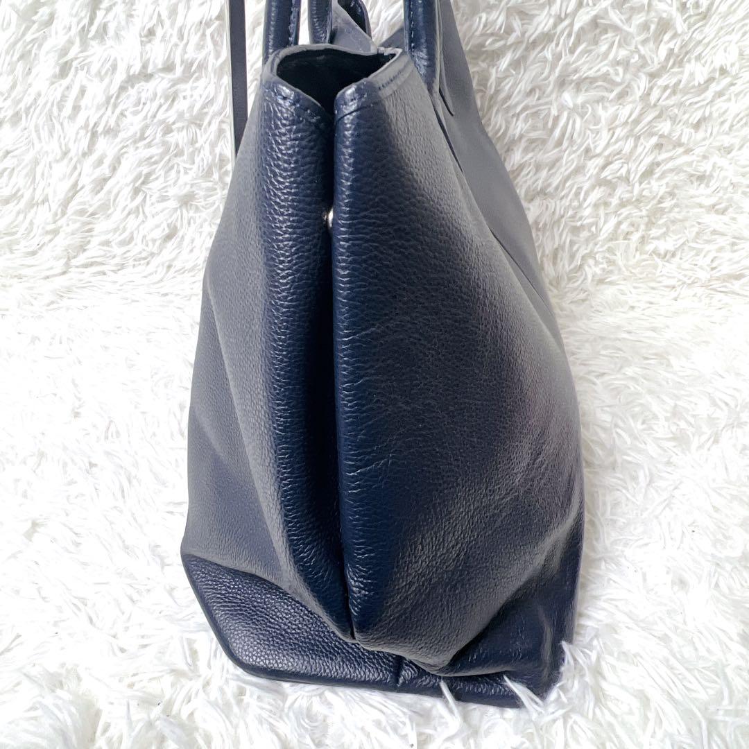 UNITED ARROWS ユナイテッドアローズ レザートートバッグ ネイビー