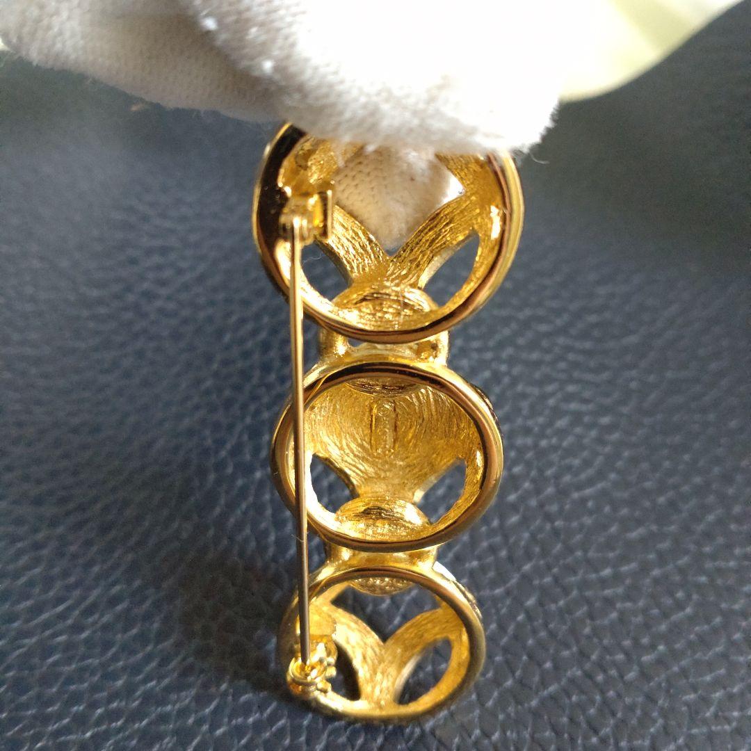 Christian Dior　ディオール　ラインストーンブローチ