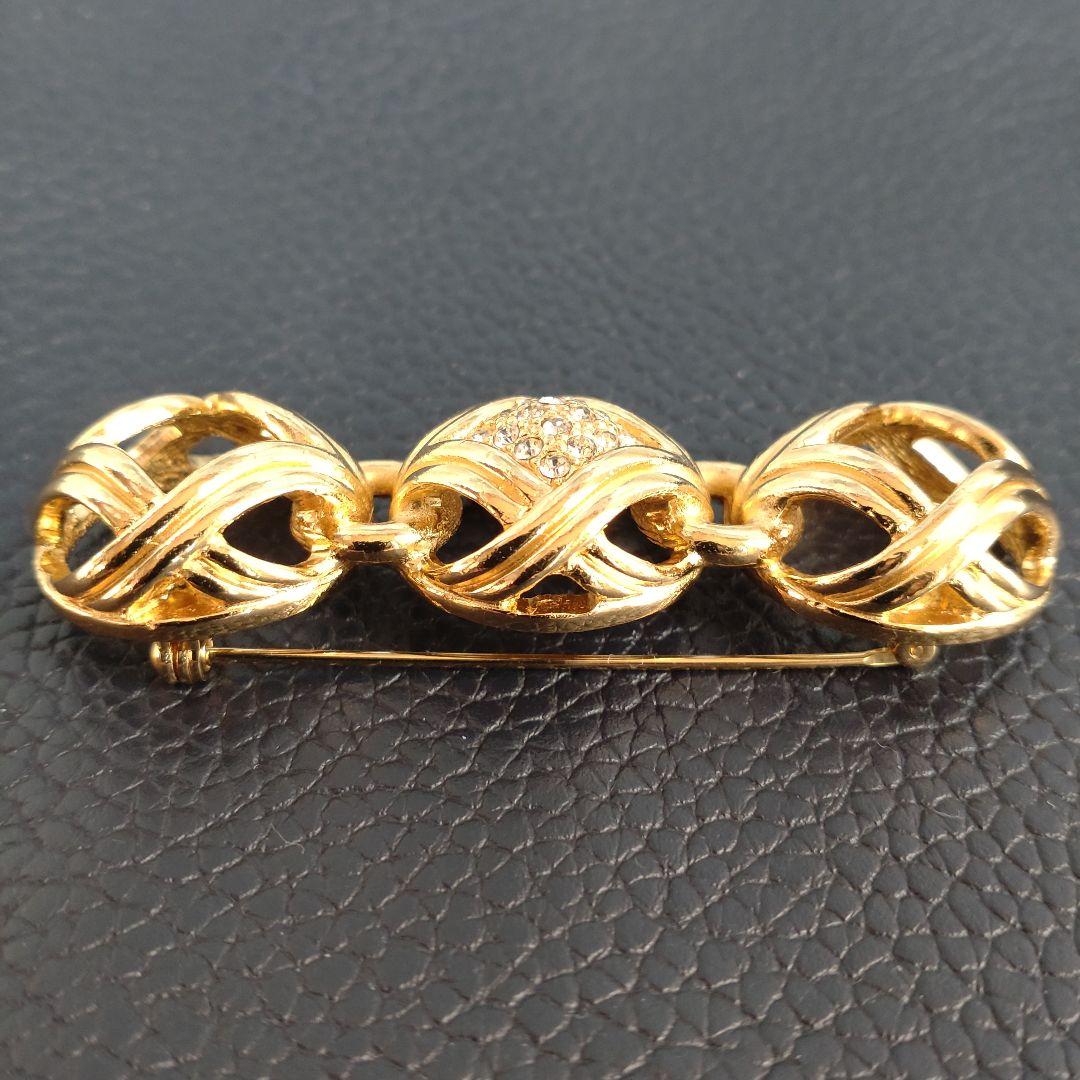 Christian Dior　ディオール　ラインストーンブローチ