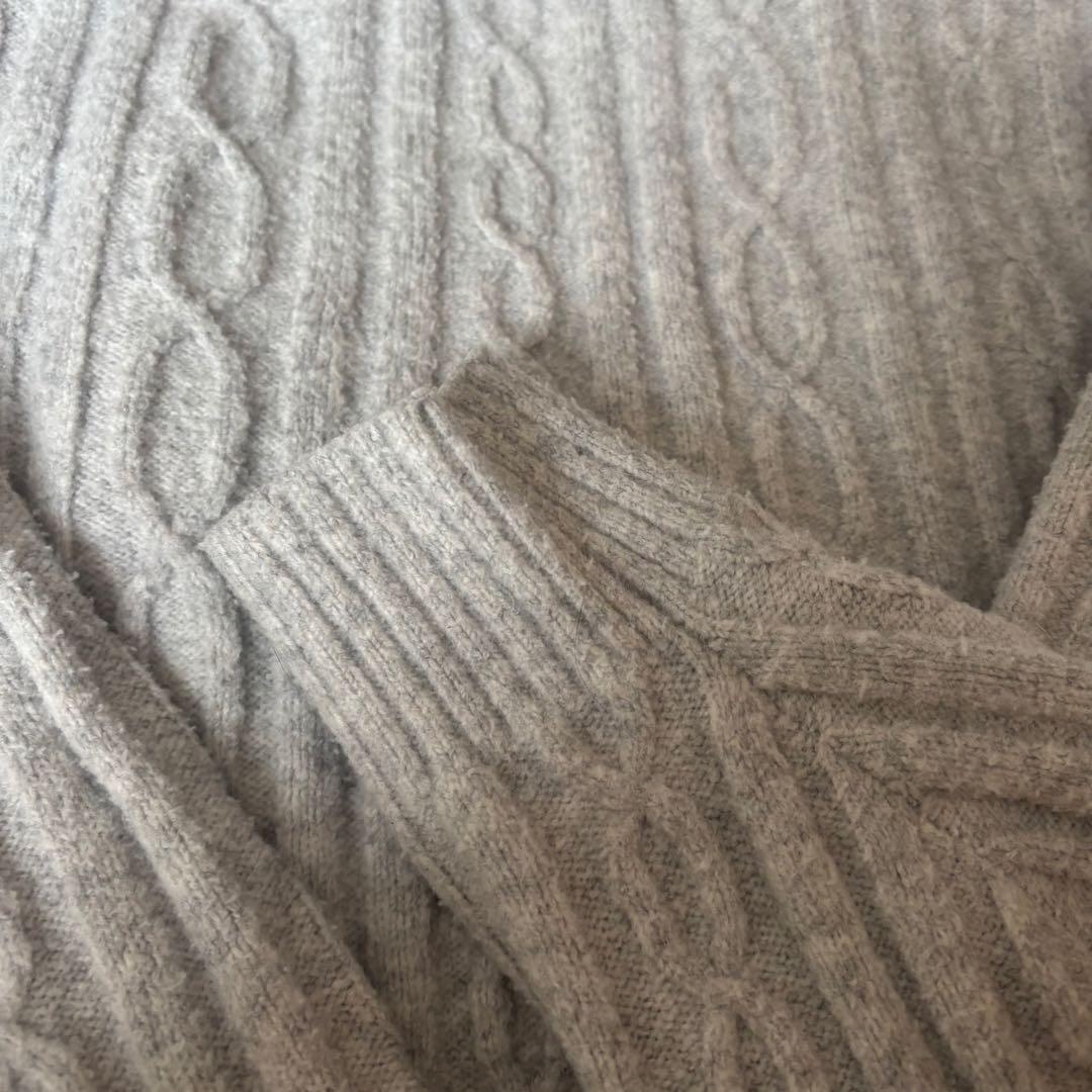 aloアロ ケーブルニットフーディ