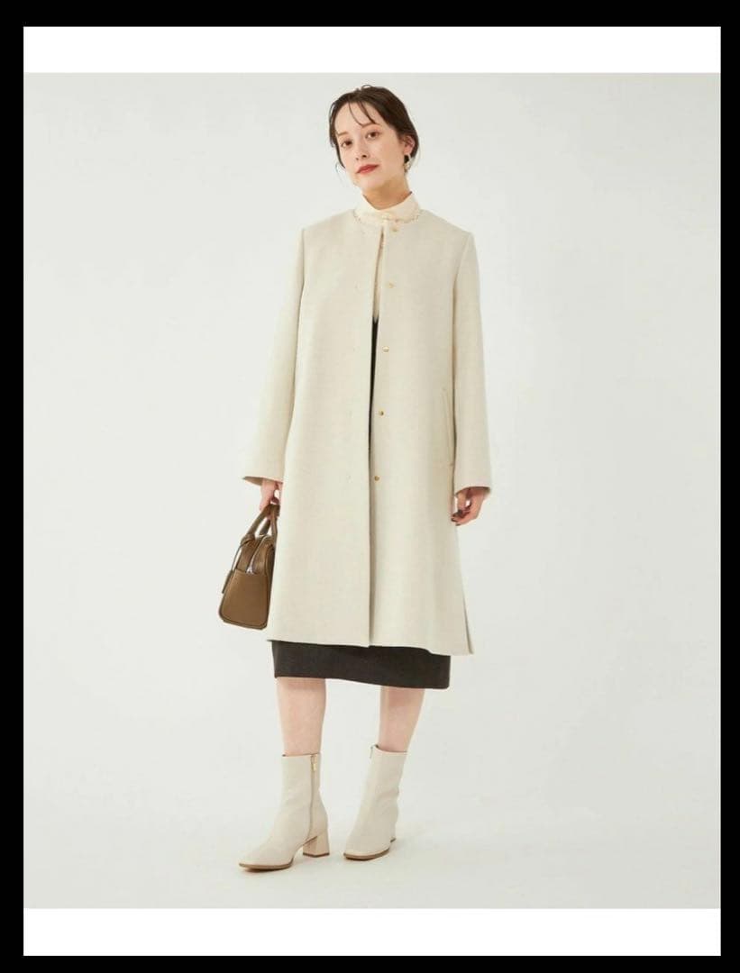 ロ*♪様 【新品】ユナイテッドアローズグリーンレーベルショートビーバー　ノーカラ