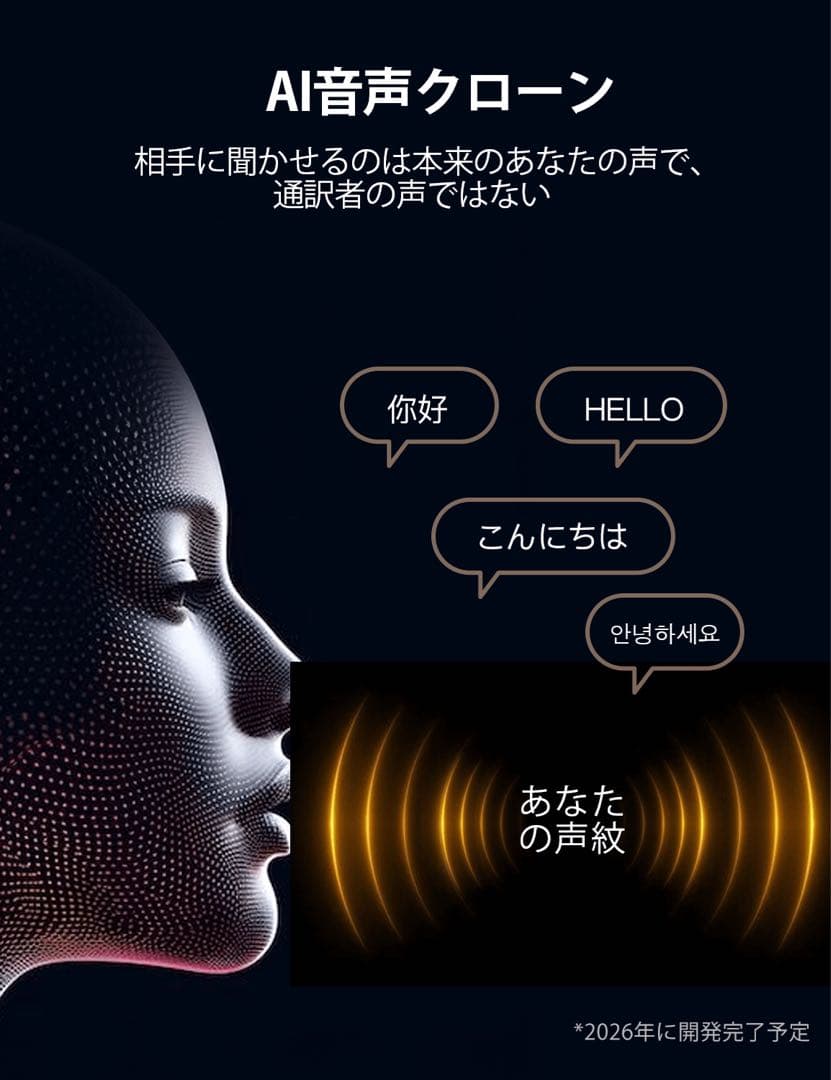 timekettle AI自動翻訳イヤフォン　骨伝導　ミッドナイトブルー