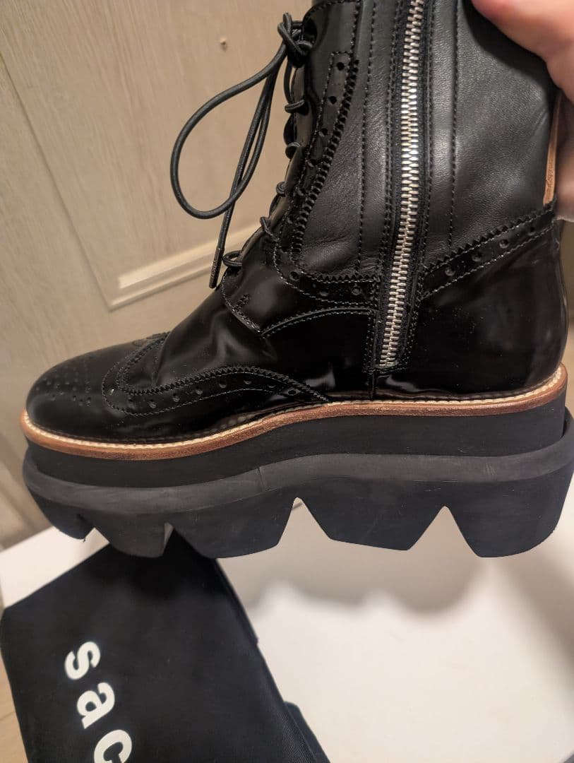 値下不可sacai wingtip engineer sock boots 37