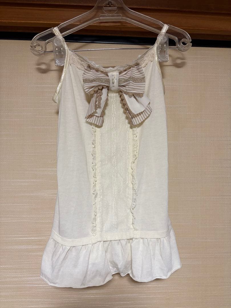 axes femme ストライプビッグリボンキャミソール