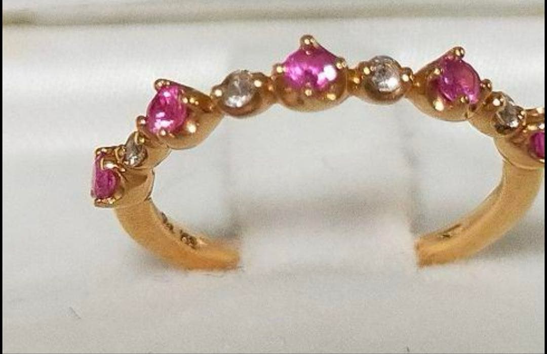 ❤️Star jewelry❤️K18PGジュエリーピンクサファイアピンキーリング❤️