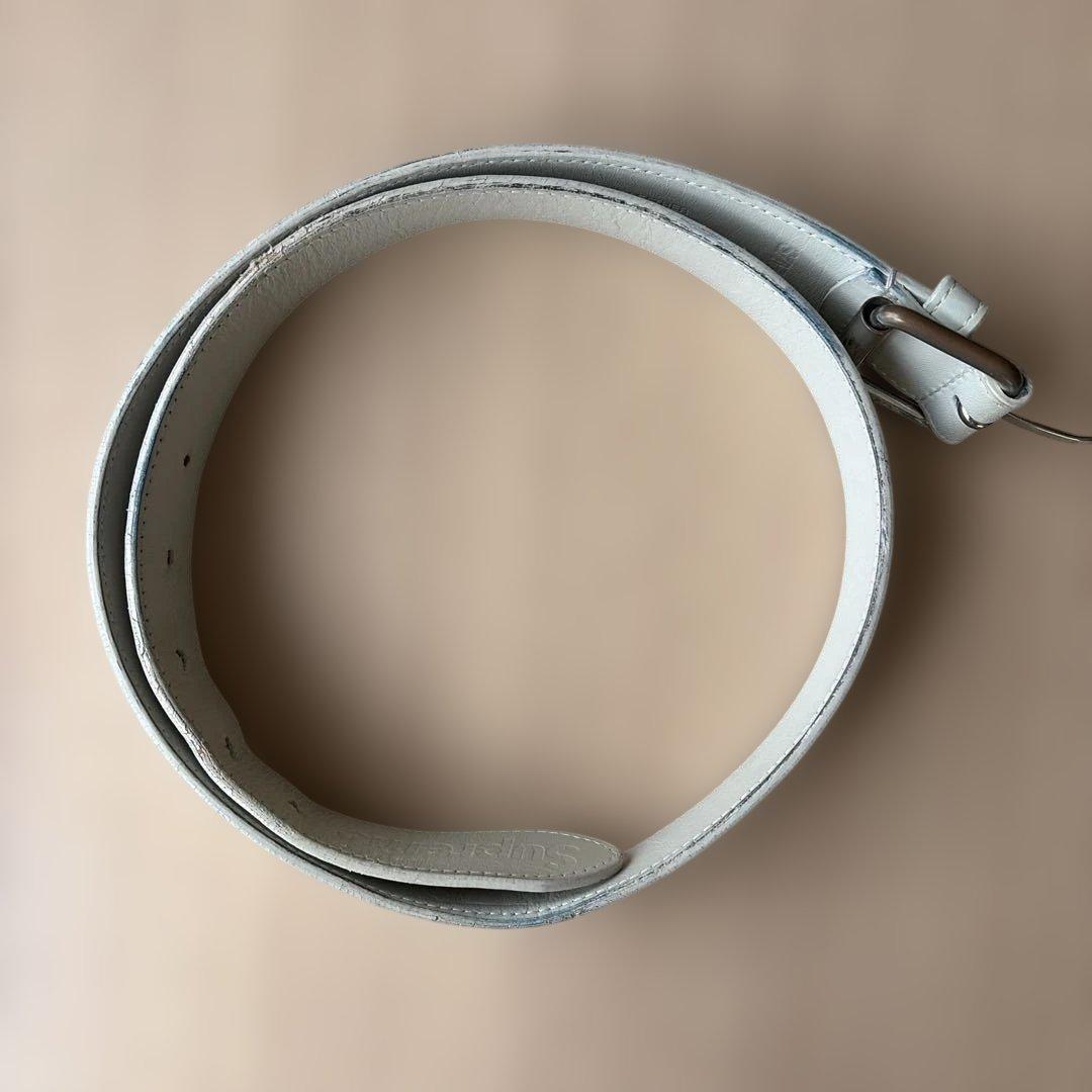 supreme シュプリーム　レザースタッズベルト　S/M 白