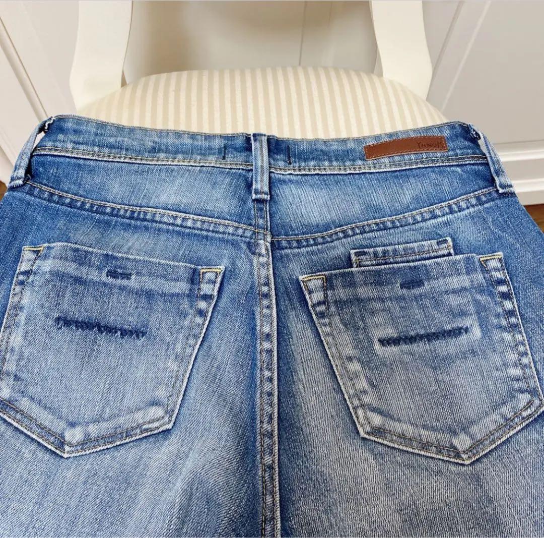 美品　ヤヌーク　スリムテーパード Ruth SCB 22サイズ　ソーカルブルー