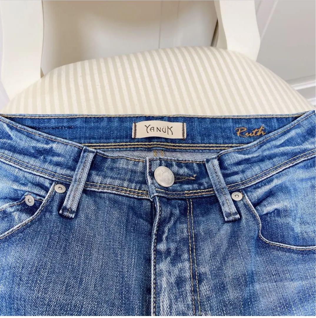 美品　ヤヌーク　スリムテーパード Ruth SCB 22サイズ　ソーカルブルー