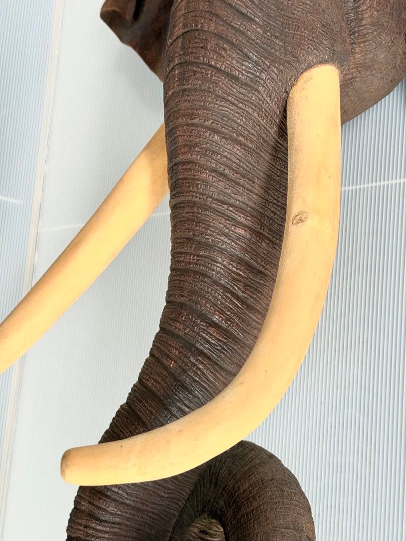 ハムタン サイズ大♪ リアル 彫刻 アンティーク 木製 ゾウ 象
