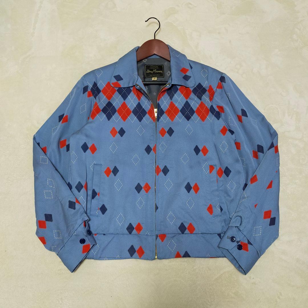 Dry Bones　アーガイル柄　レーヨン　ギャバジン　スイングトップ